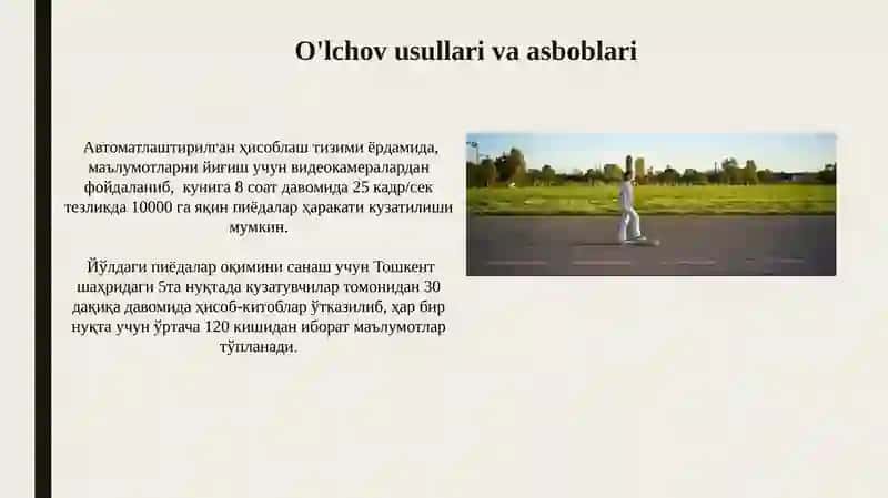 Yoʻlida Piyodalar Oqimi Miqdori Aniqlash 3