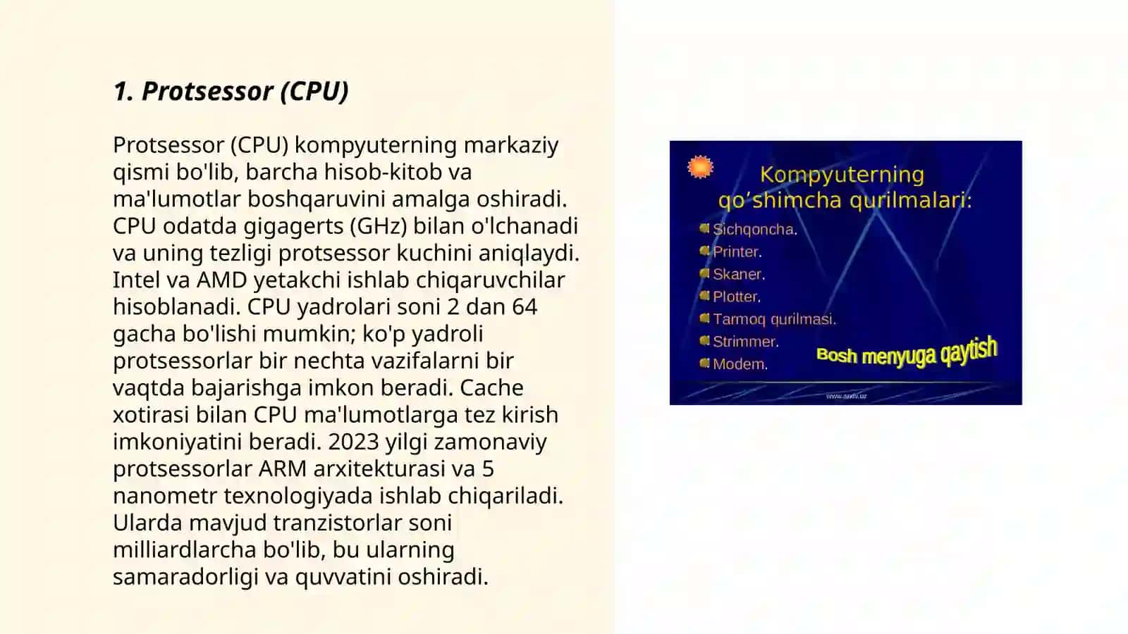 Shaxsiy kampyutrning ichki qurimalarini qisimlari 3