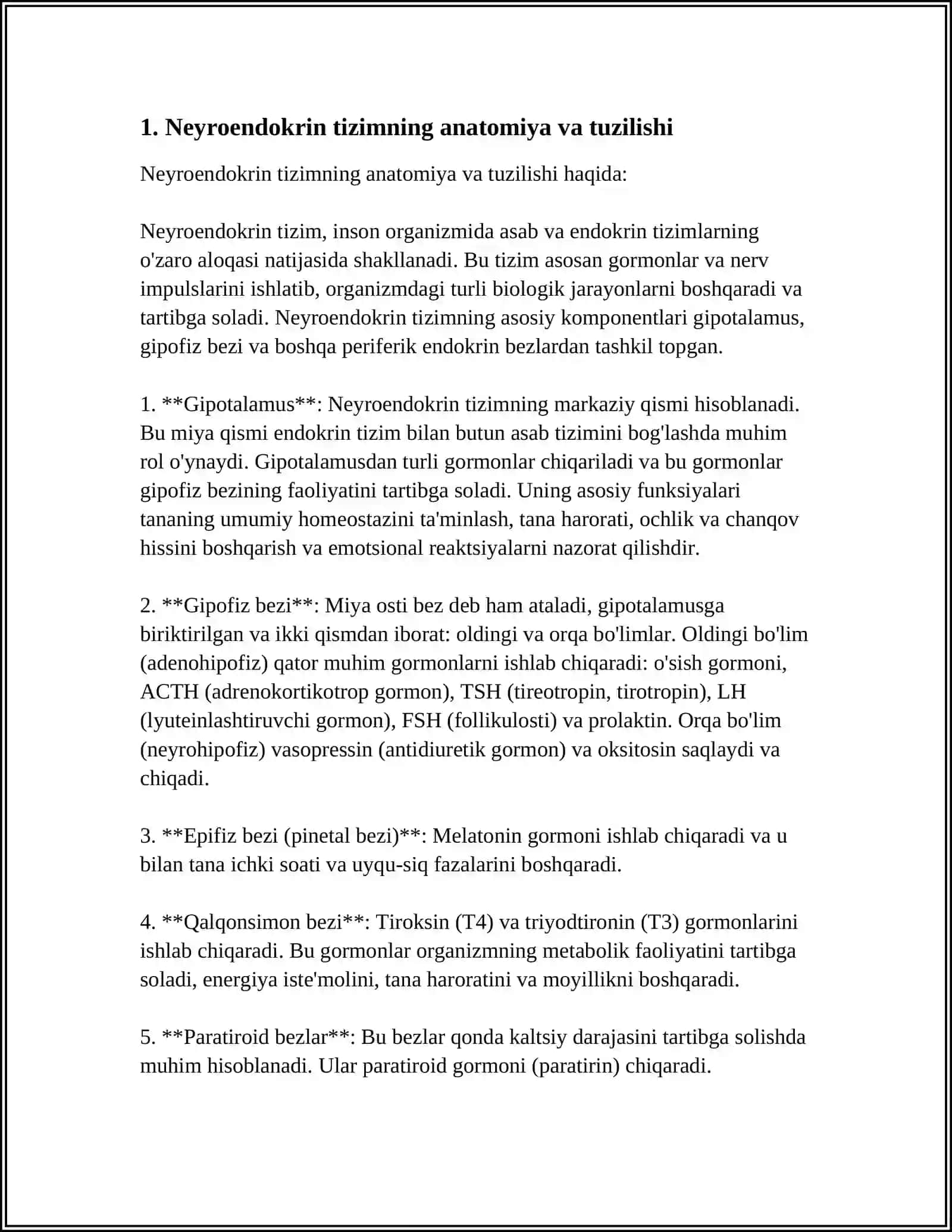 NEYROENDOKRIN TIZIMNING STRUKTUR FUNKSIONAL TAVSIFI 3
