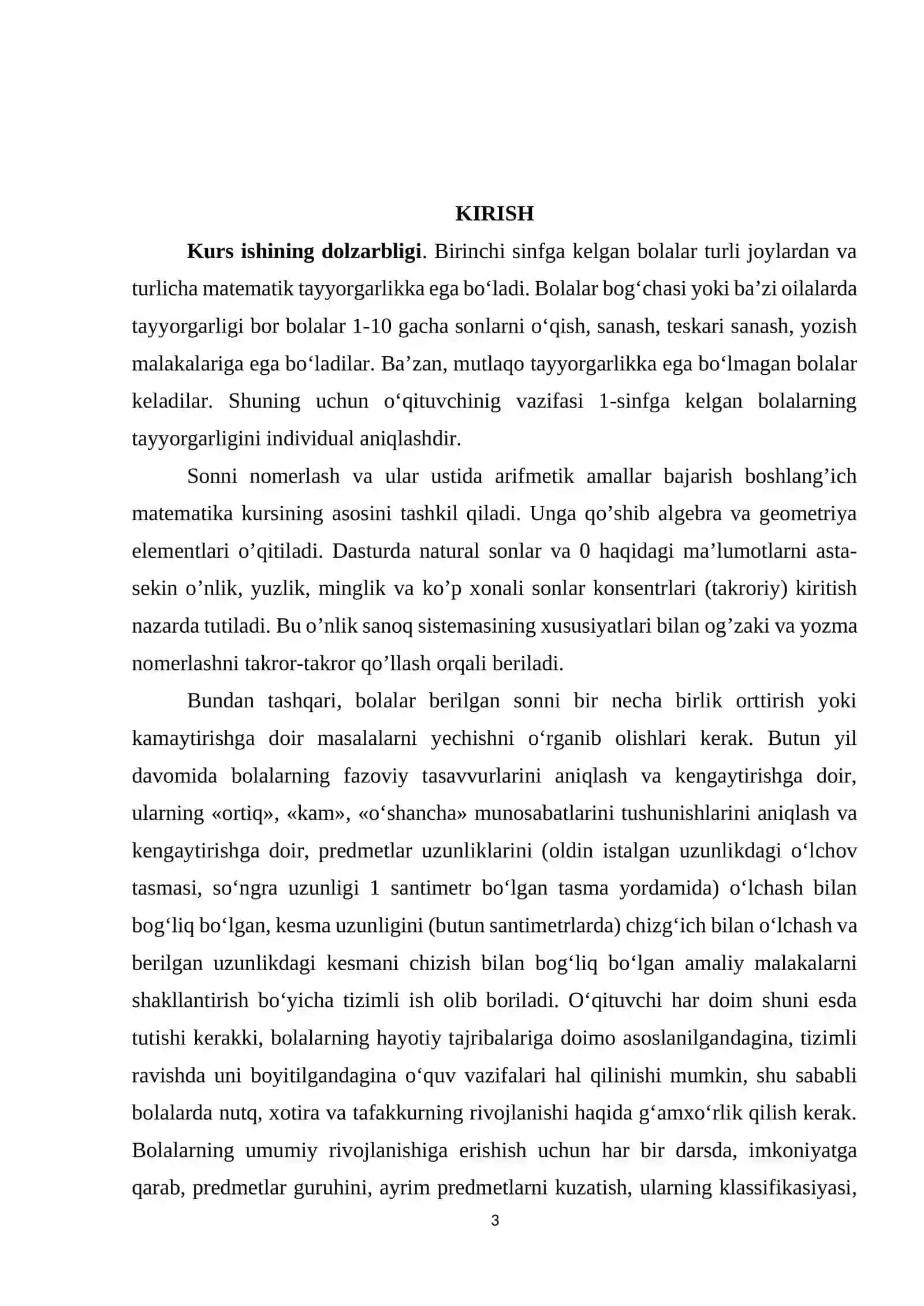 O‘NLI SANOQ SISTEMASI XUSUSIYATLARI VA UNING NOMERLASHGA ASOS QILIB OLINISHI 3