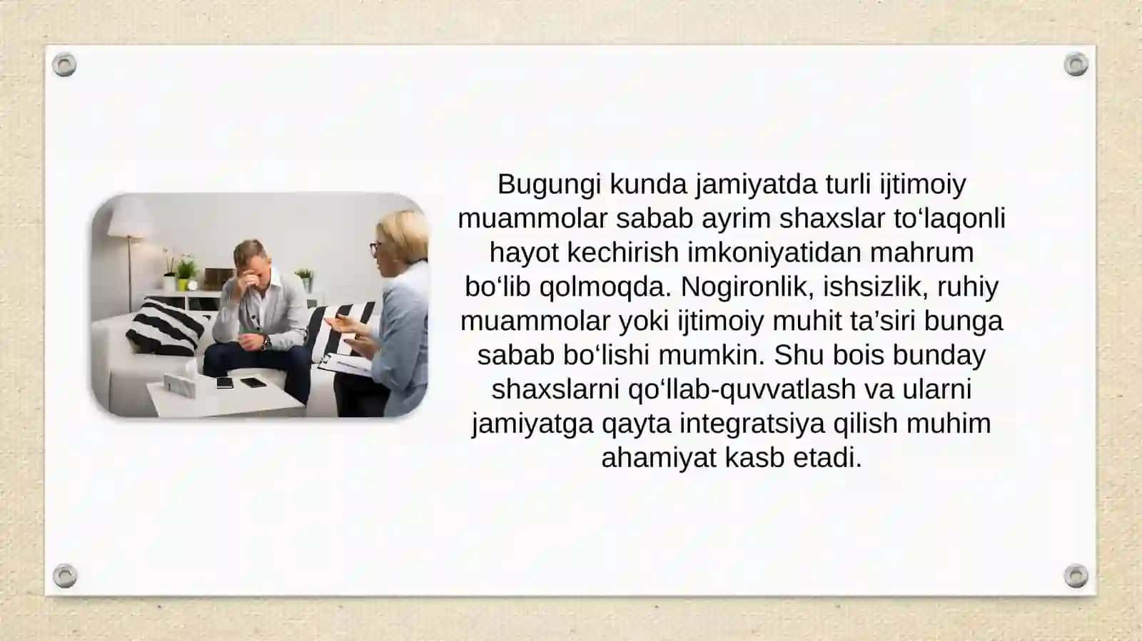 Sotsial reabilitatsiya: tushuncha, tamoyillar, metodlar 3