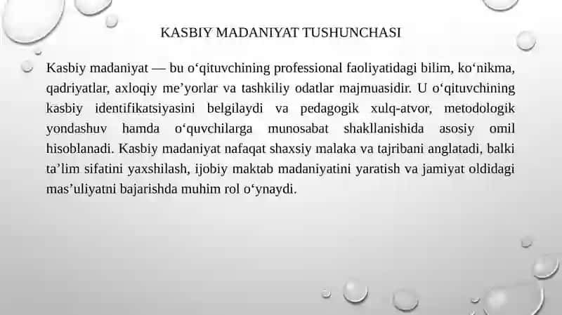Kasbiy Madaniyat Tushunchasi 3