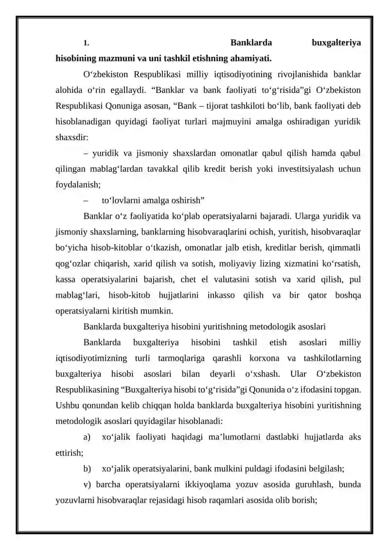 Banklarda kredit operatsiyalarini buxgalteriya hisobi 3