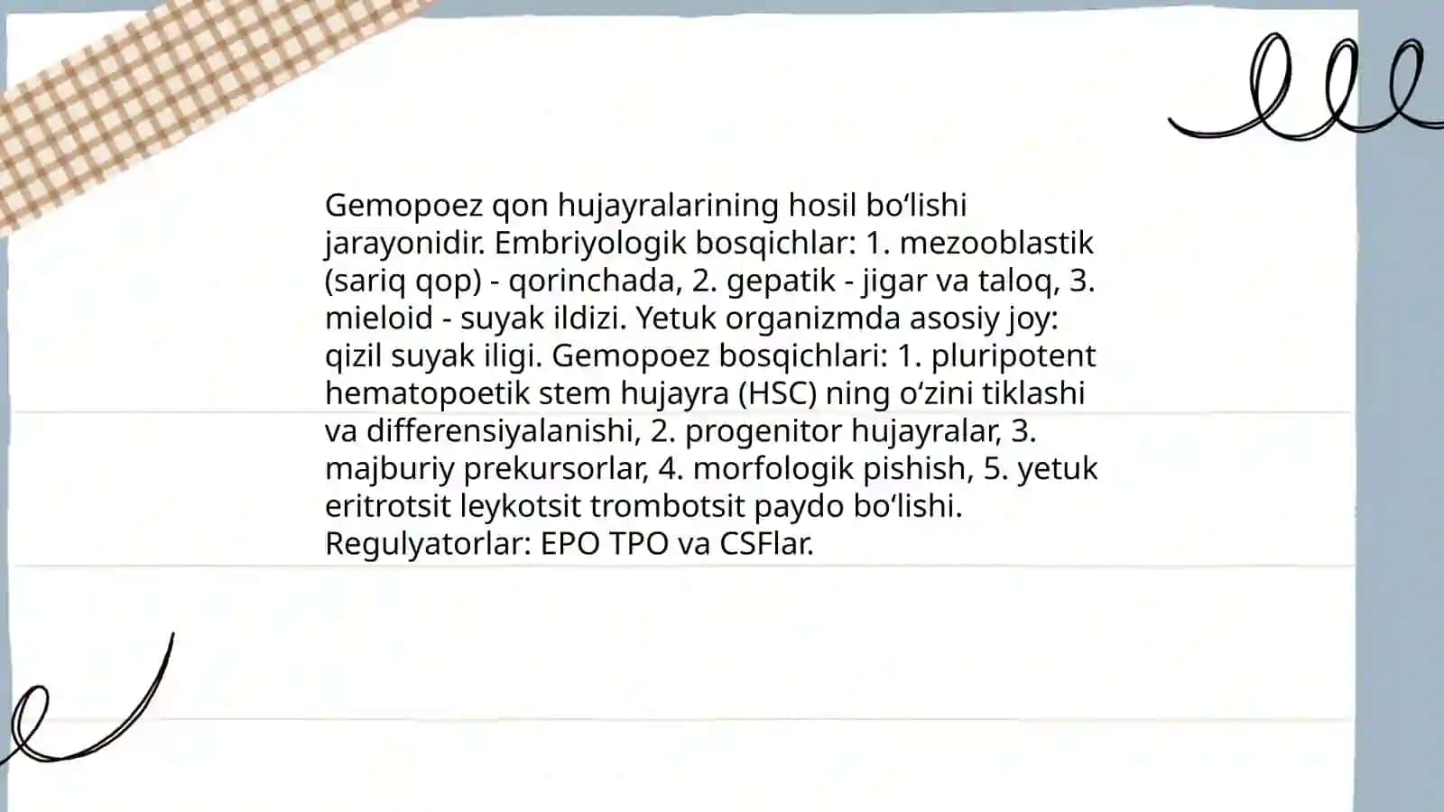 Qon yaratilishi (Gemopoez) 3