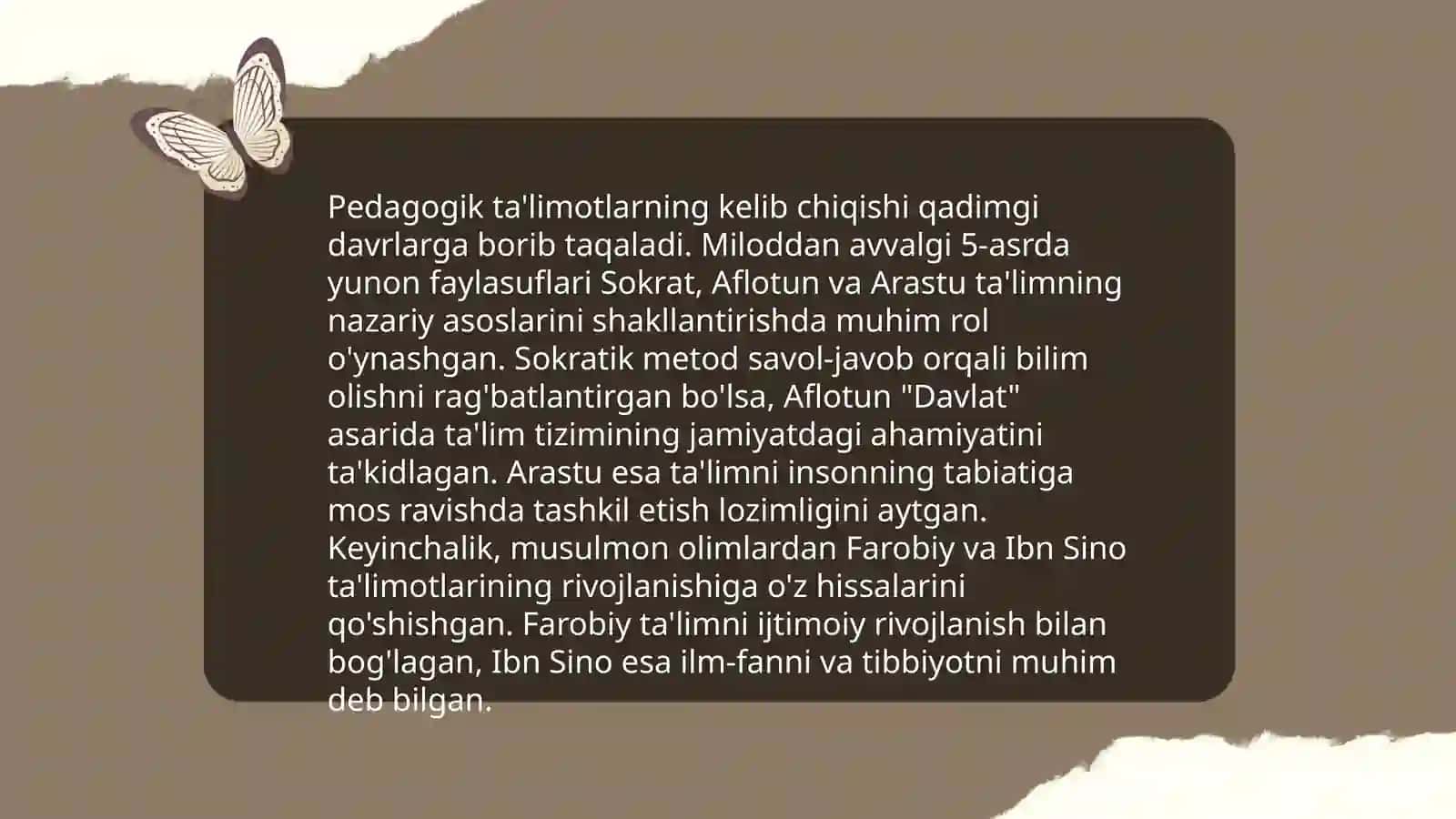 Pedagogik ta'limotlar tarixi 3