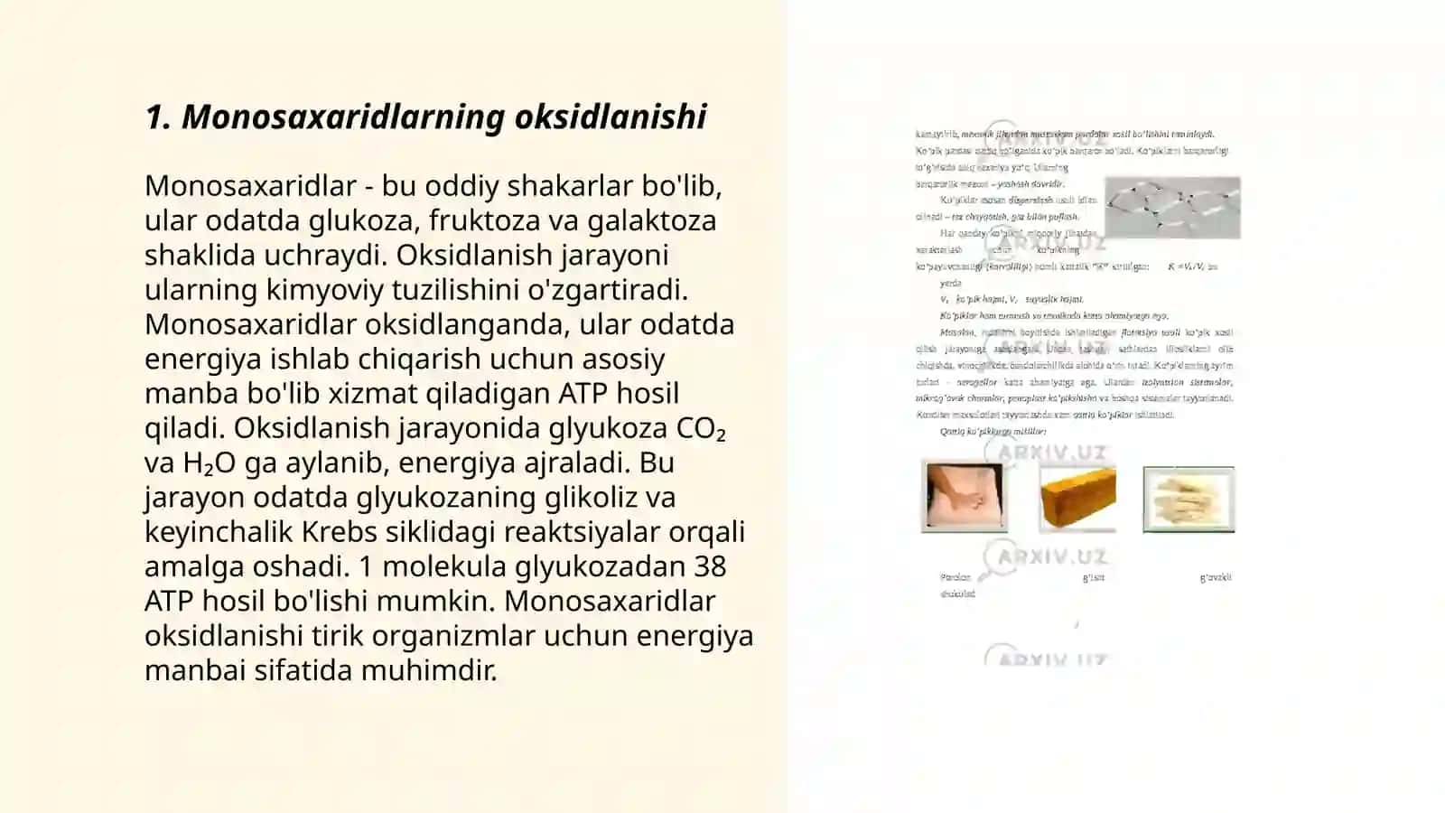 Monosaxaridlarning oksidlanishi va qaytarilishida hosil bôladigan moddalar 3