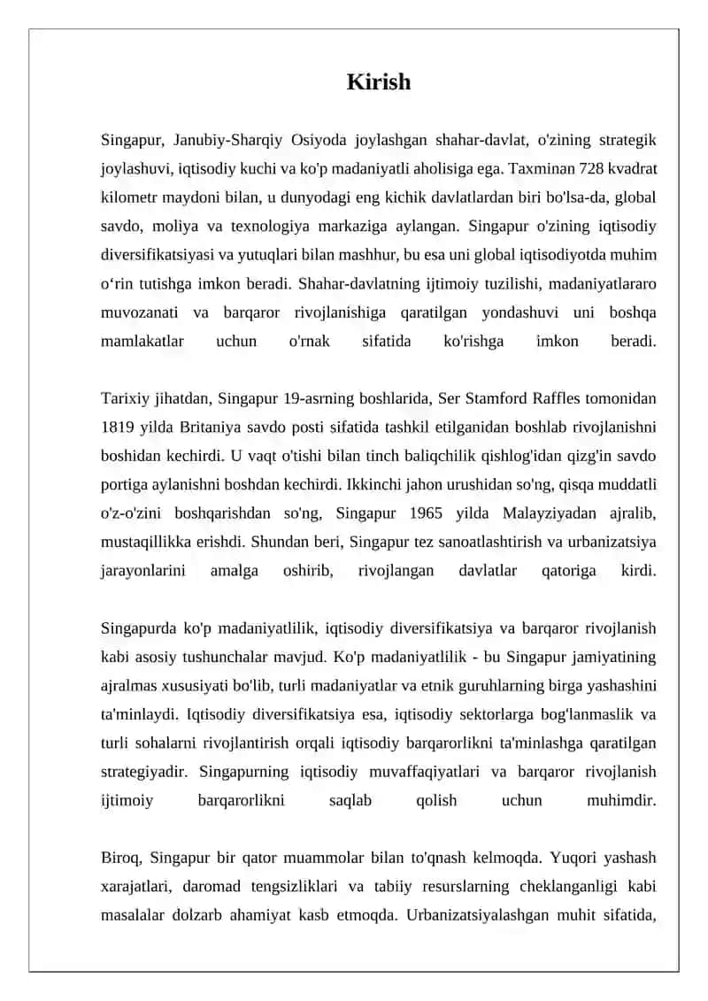 Singapurning iqtisodiy diversifikatsiyasi va yutuqlari 3