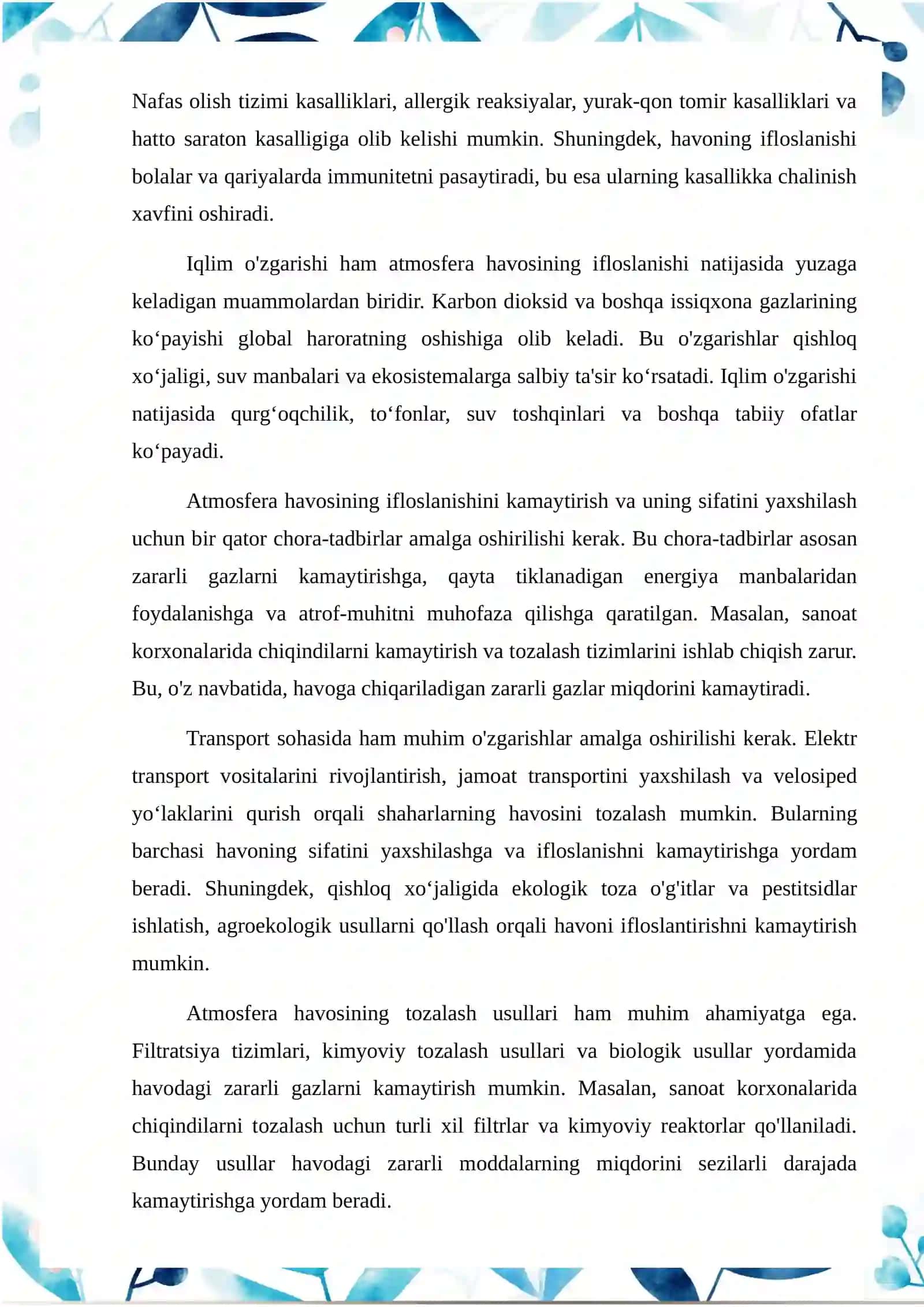 Atmosfera havosining zararli gazlardan tozalash usullari 3
