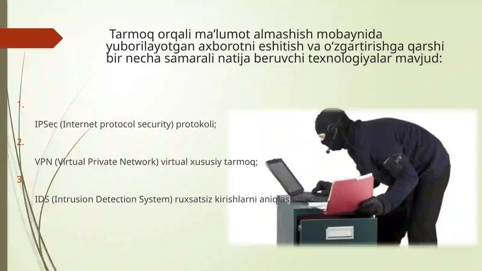 Tarmoq xavfsizligini taminlash vositalari 3