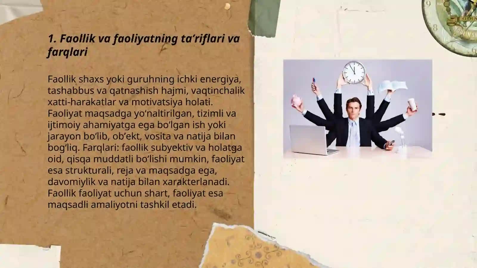 Faollik va faoliyat 3