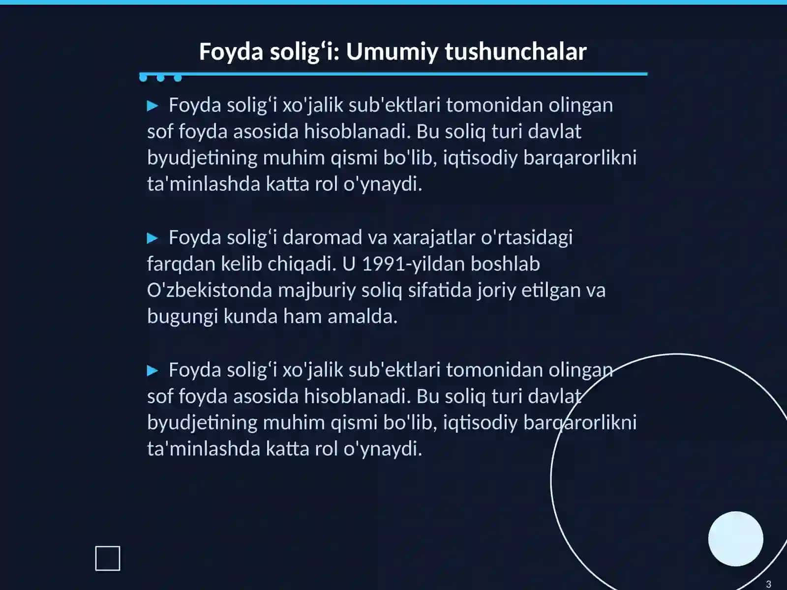 Foyda solig‘ini hisoblash va byudjetga undirish tartibi 3