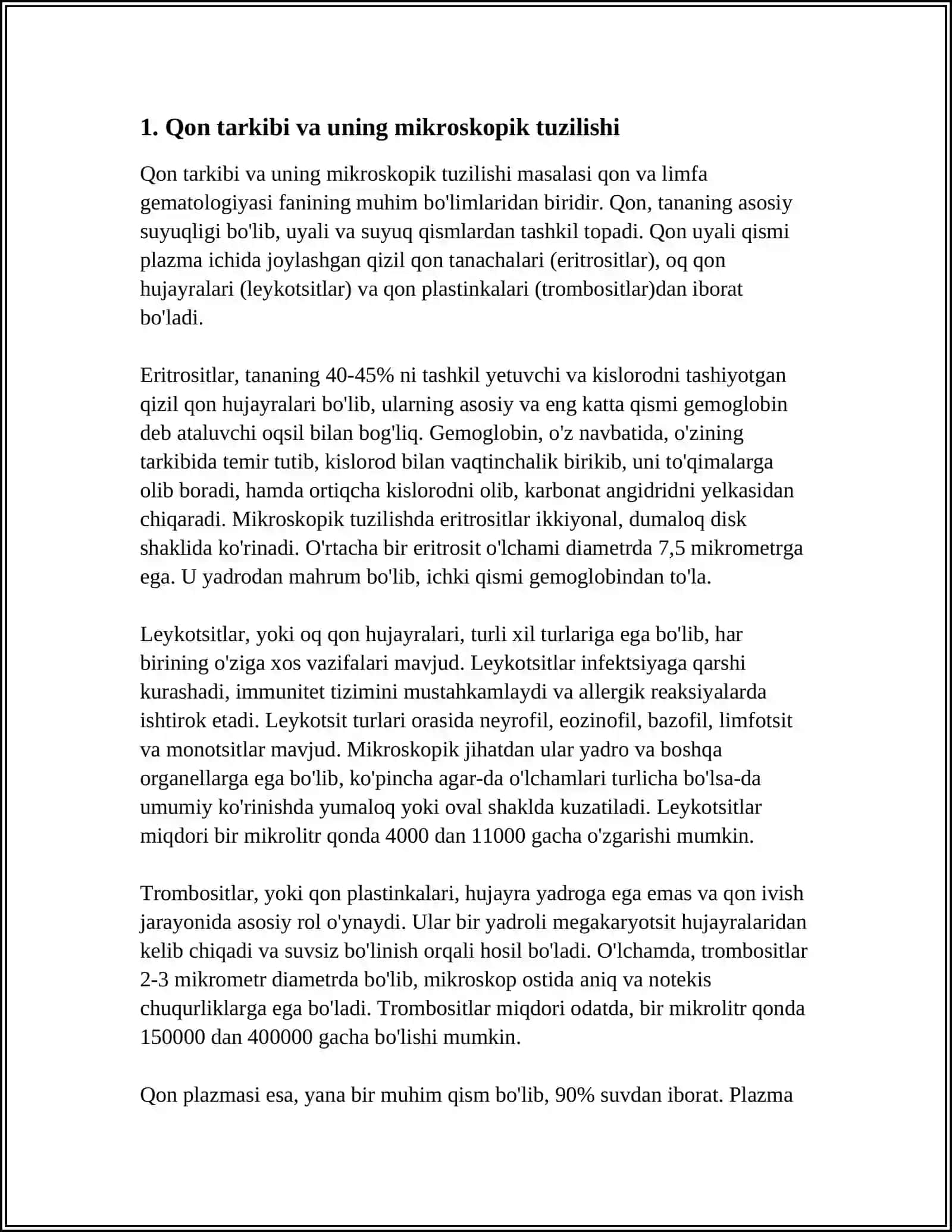 QON VA LIMFA GISTOLOGIYA FANIDAN 3