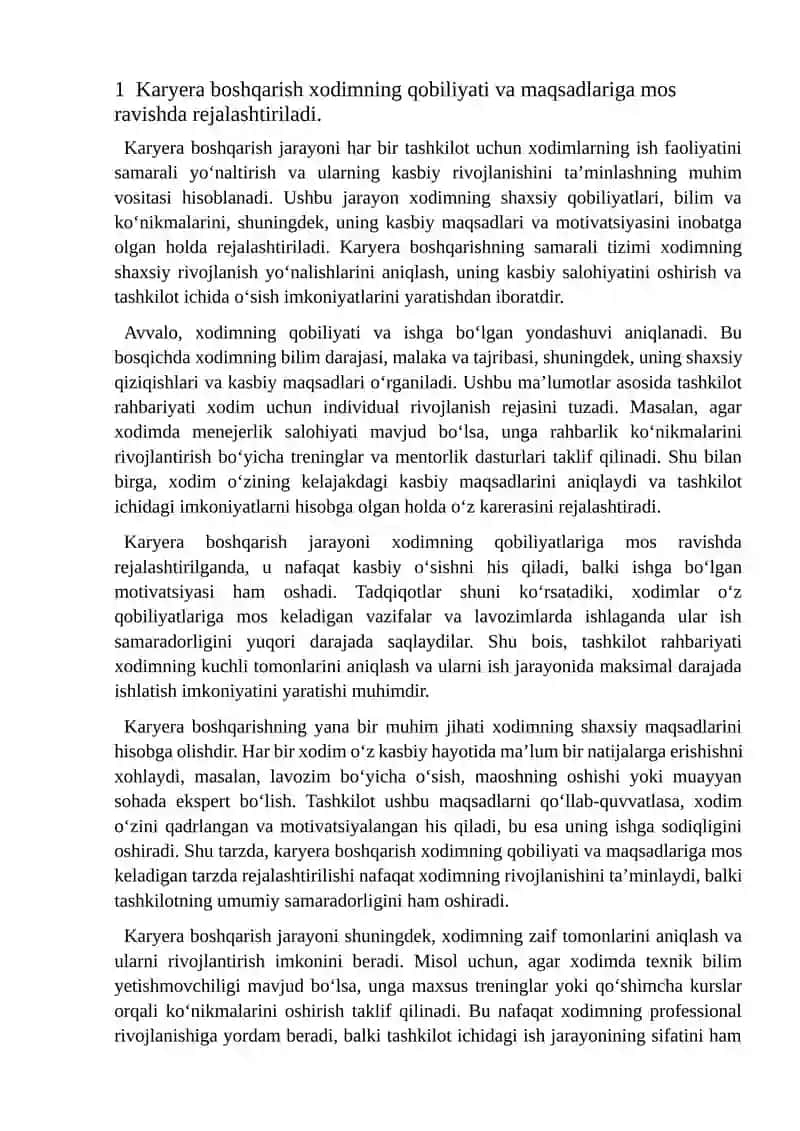 Tashkilot ichida karyera boshqarish jarayoni 3