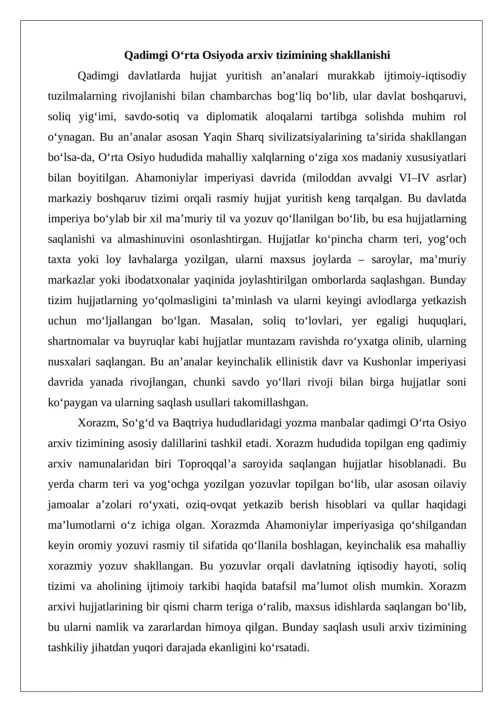 O‘rta Osiyoning qadimgi va o‘rta asr arxivlari 3
