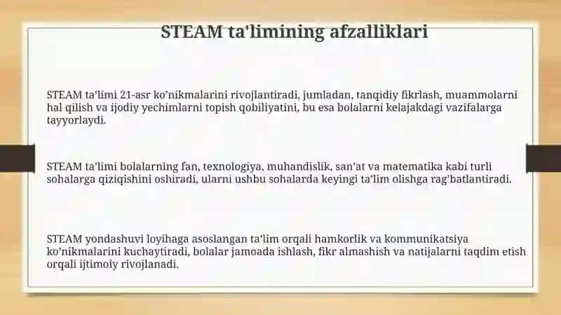 STEAM ta'limining afzalliklari 3