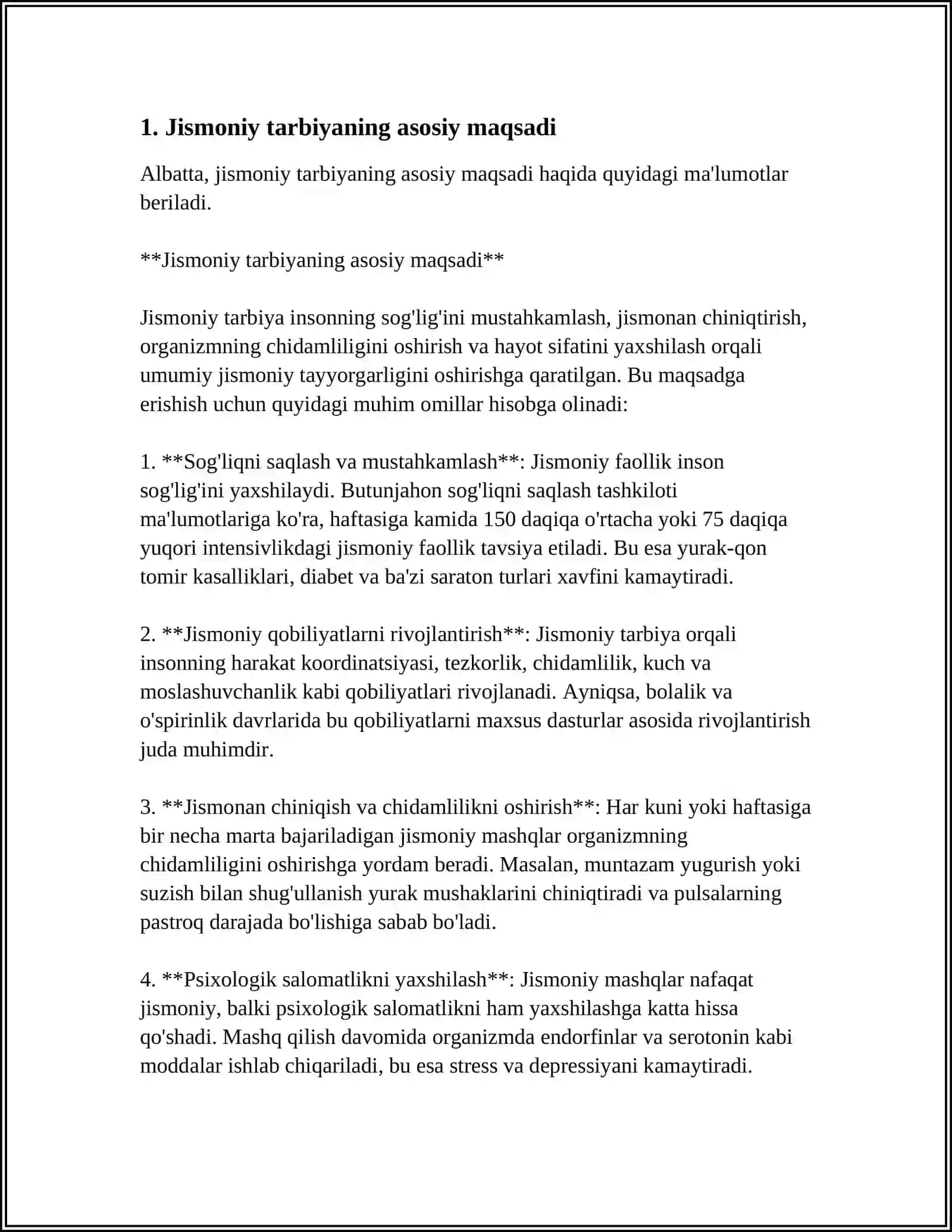 Jismoniy Tarbiyaning Maqsadi va Vazifalari 3