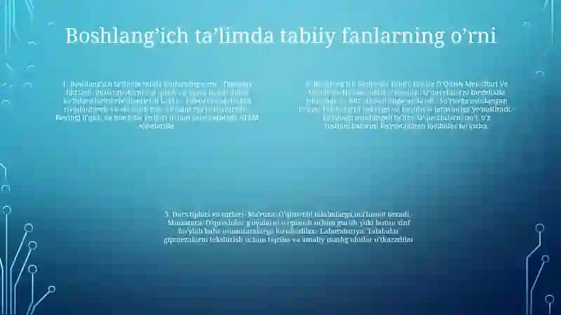 BoshlangʻIch Sinflarda Tabiiy Fanlar OʻQitish Metodlari Va Shakllari 3