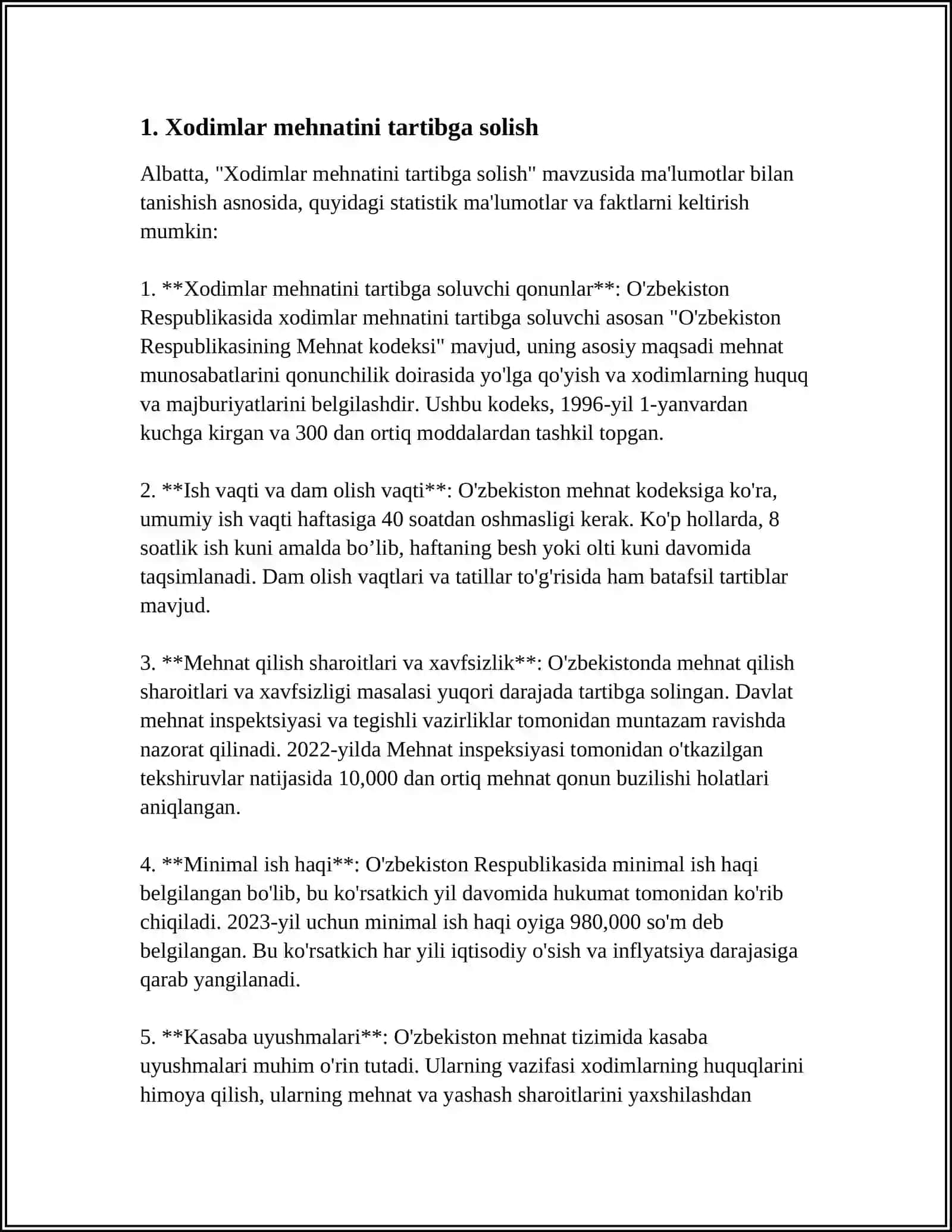 KORXONADA MEHNATGA HAQ TO‘LAZH TIZIMI 3