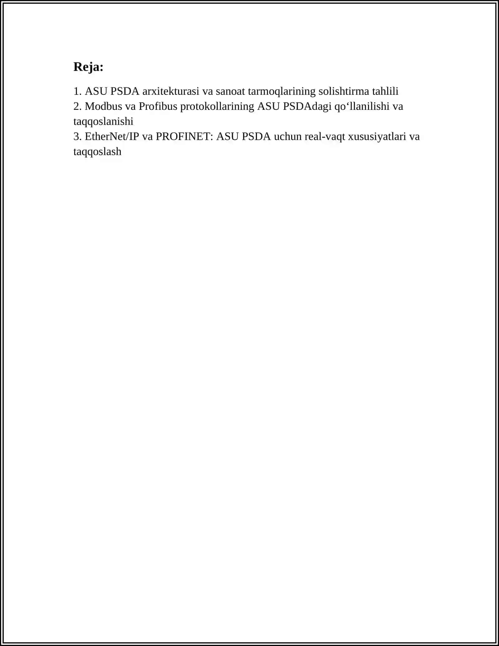 ASU PSDA SANOAT TARMOQLARI VA ALOQA PROTOKLLARINING SOLISHTIRMA TAHLILI 3