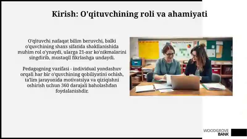 O'qituvchining. Ta'lim jarayonida faoliyatliligi vadarsgatayyorgarligi 3