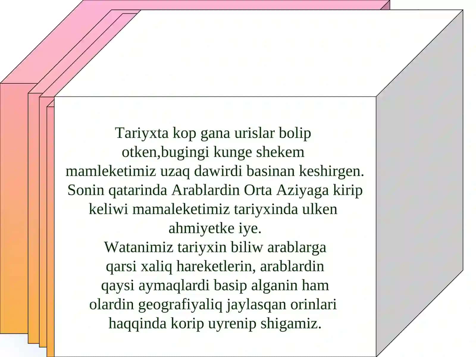 Arablardın’ Orta Aziyanı basıp alıwı, taxiriyler, samaniyler, qaraxaniyler, g’aznaviyler, seljukler, qara qıtaylilarha’m xorezmshaxlar da’wirinin’ tariyxıy geografiyası 3