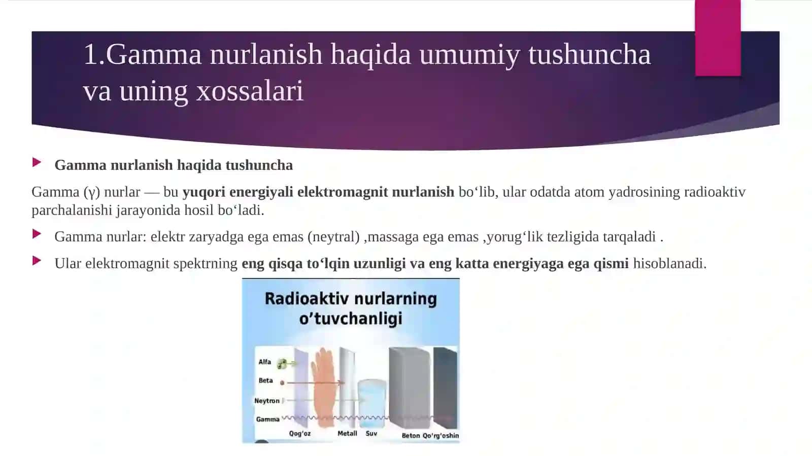Gamma nurlarning modda bilan o'zaro ta'siri 3