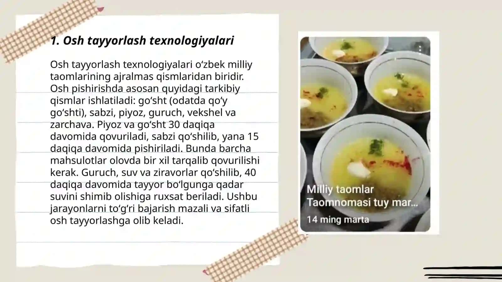 Osh tayyorlash texnologiyalari 3