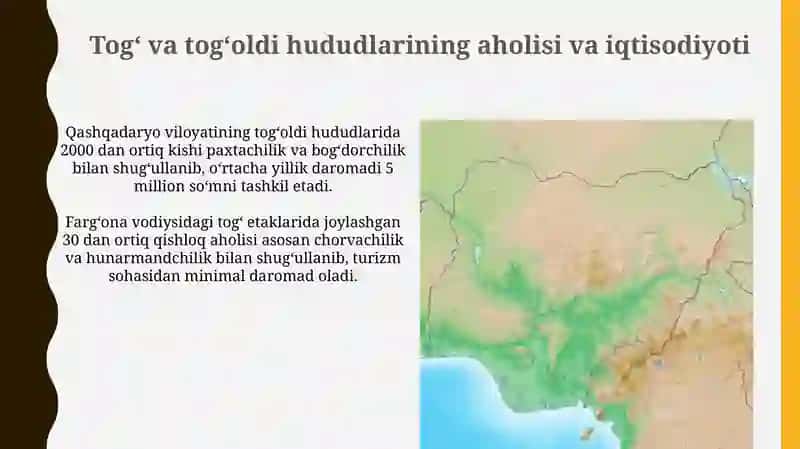 O'zbekistonning tog' va tog'oldi mintaqasi geografiyasi va uni muhofaza qilish 3