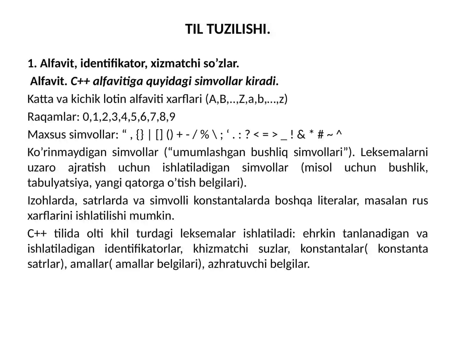 C++algoritmiktili.Kirish 3