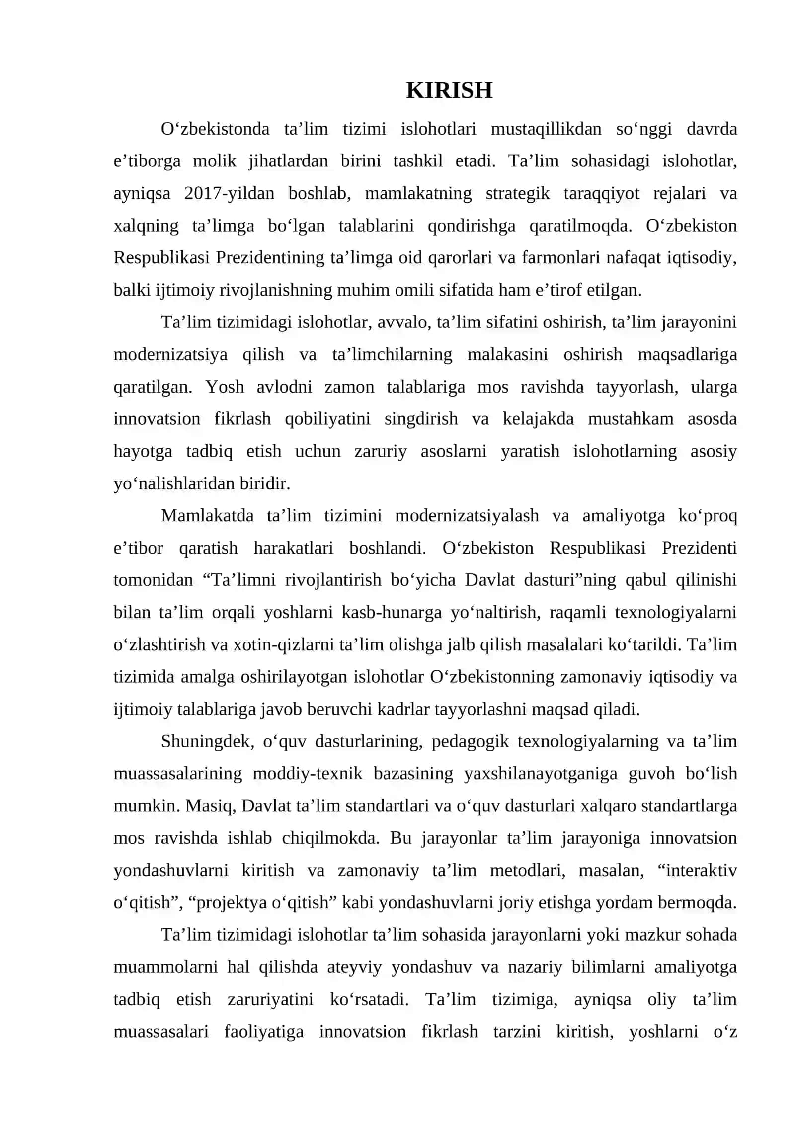 O’ZBEKISTON RESPUBLIKASI TA’LIM TIZIMI ISLOHOTLARI 3