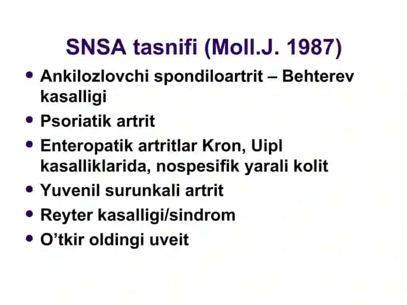 Seronegativ spondiloartritlar (SNSA) 3