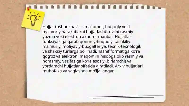 Hujjat turlari va ish yuritish asoslari 3
