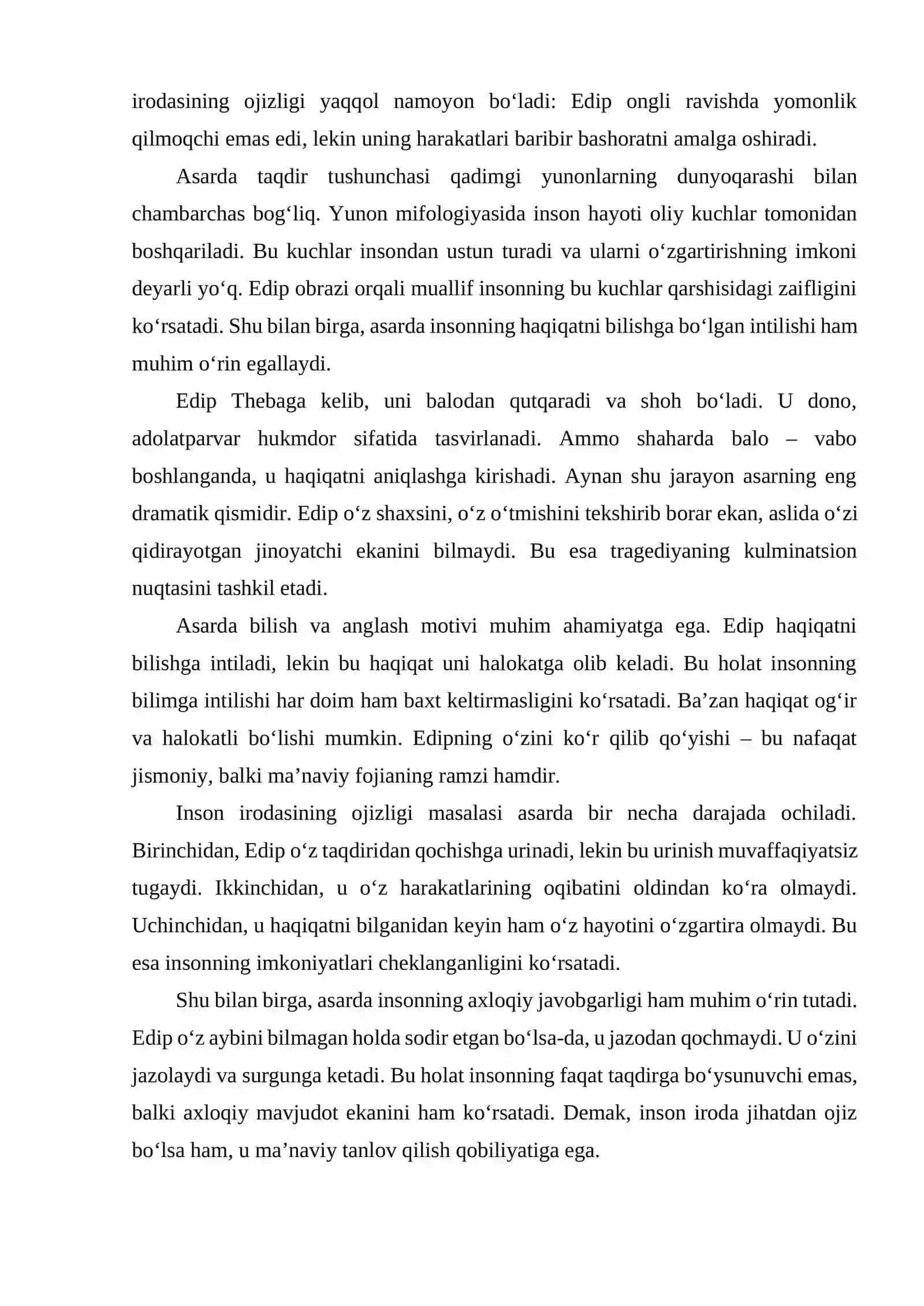 SHOH EDIP TAQDIRNING MUQARRARLIGI VA INSON IRODASINING OJIZLIGI. 3