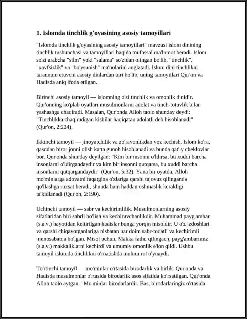 DUNYO DINLARIDA TINCHLIK G'OYASI 3