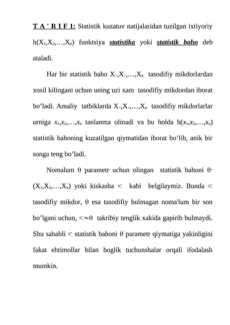 Statistik baholar va ularning turlari 3