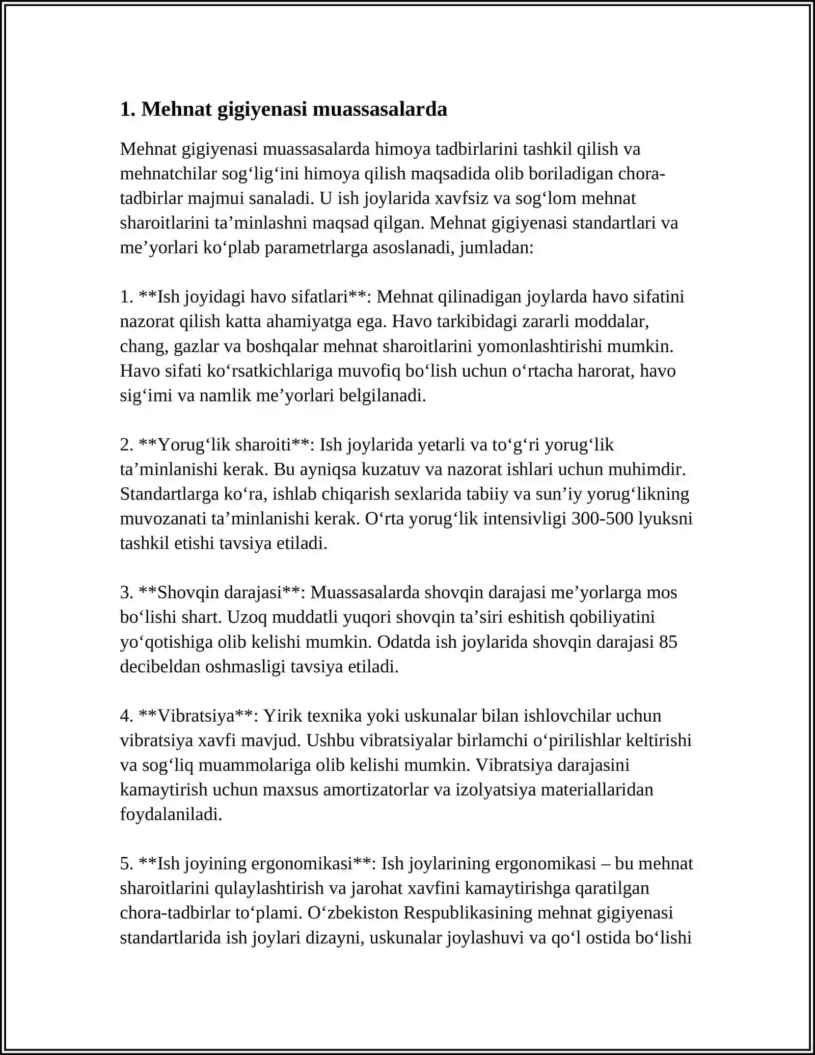 TIBBIYOT MUASSASALARIDAGI XODIMLARNING MEHNAT SHAROITLARNING GIGIYENIK NAZORATI 3
