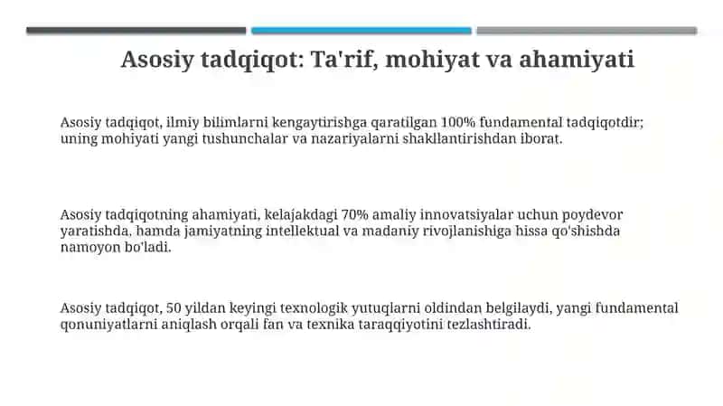 Asosiy tadqiqotlarvaularningjamiyattaraqqiyotidagio‘rni 3