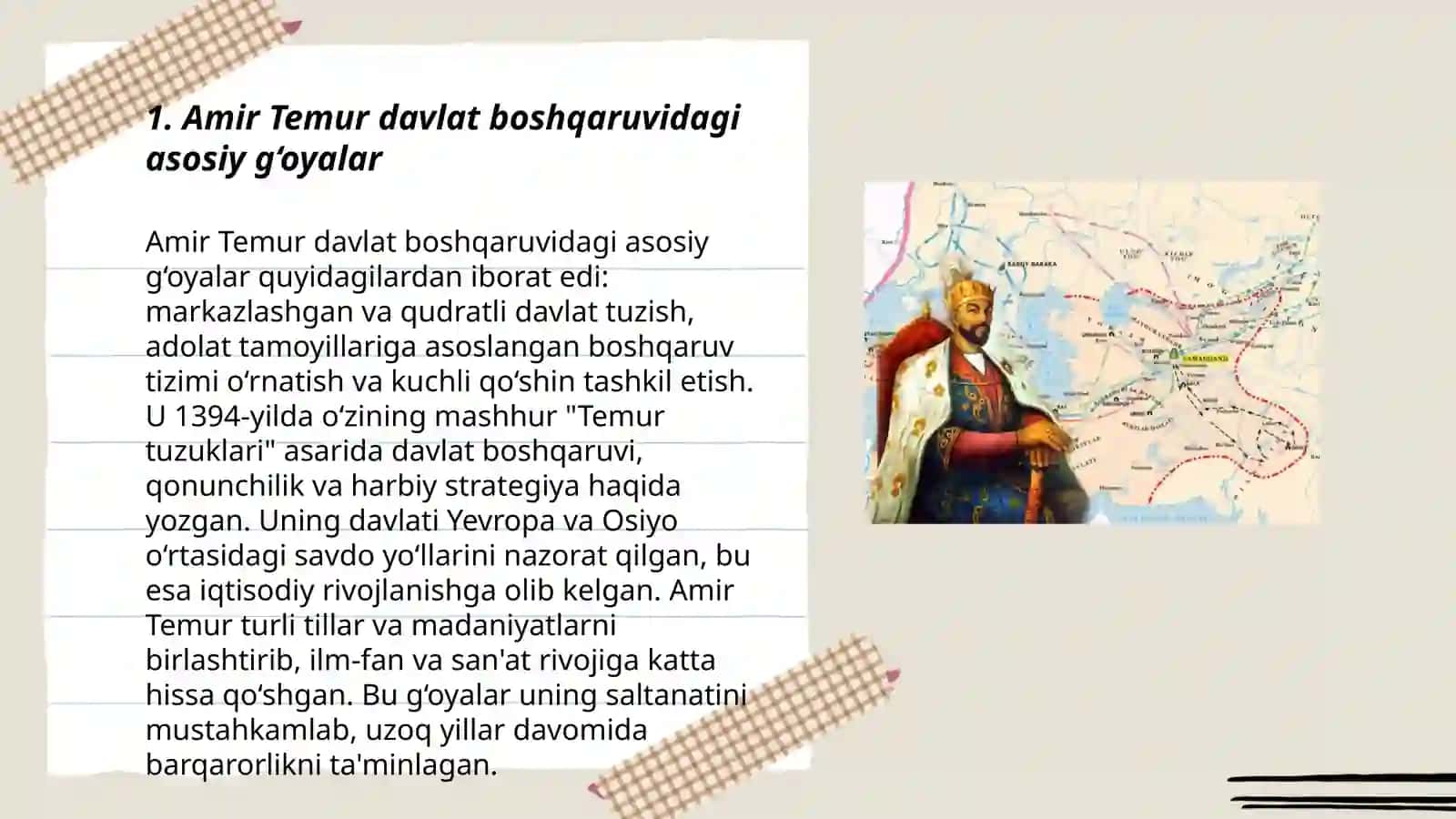 Amir Temur davlatining boshqaruvi 3