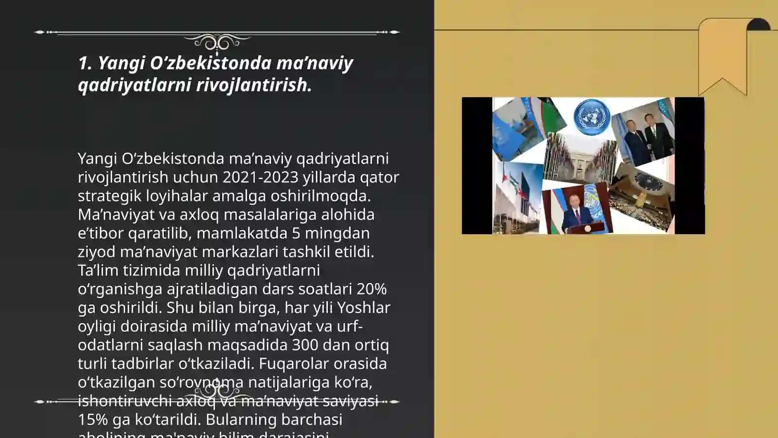 Yangi O‘zbekistonda amalga oshirilayotgan ma’naviy o‘zgarishlar 3