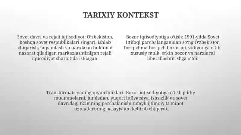 Bozor Iqtisodiyoti Amalga Oshirish 3