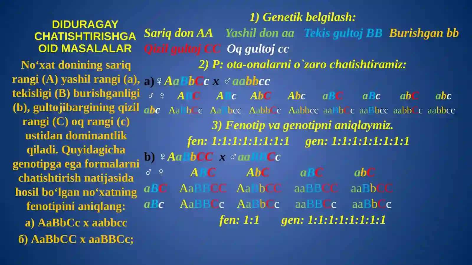 DIDURAGAY CHATISHTIRISHGA OID MASALALAR 3
