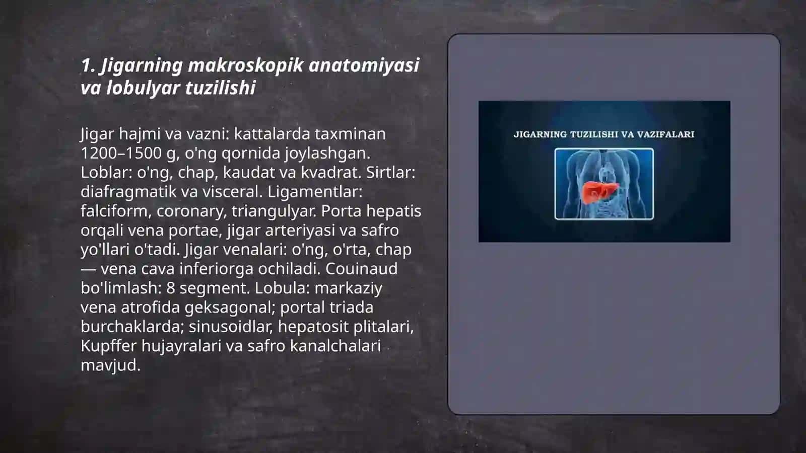 Jigarning tuzilishi fiziologiyasi patalogiyasi 3