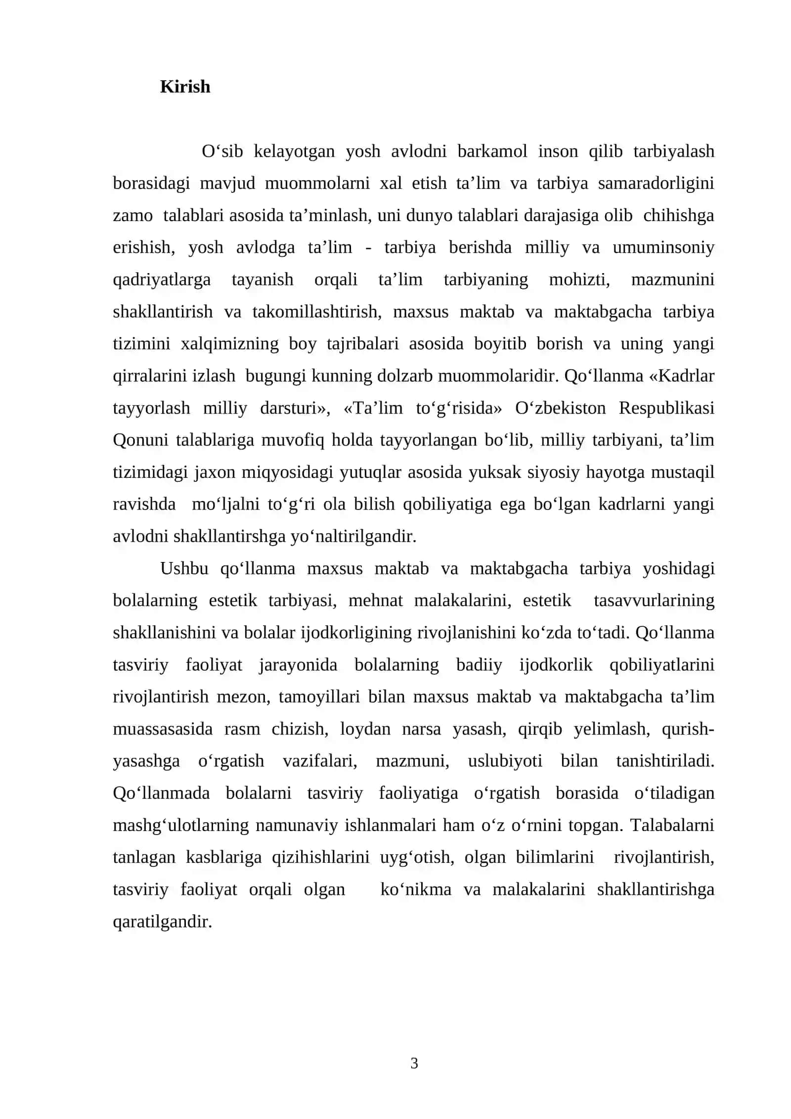 TASVIRIY FAOLIYATGA OʻRGATISH MAXSUS METODIKASI 3