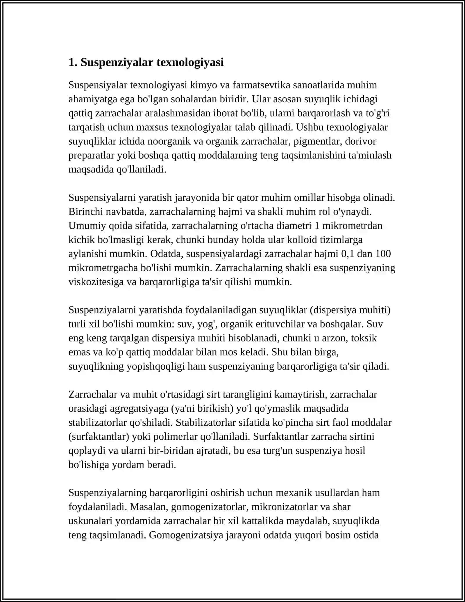 Mavzu: FOYDALI QAZILMALARNI BOYITISHDA SUSPENZIYA OʼRNI 3