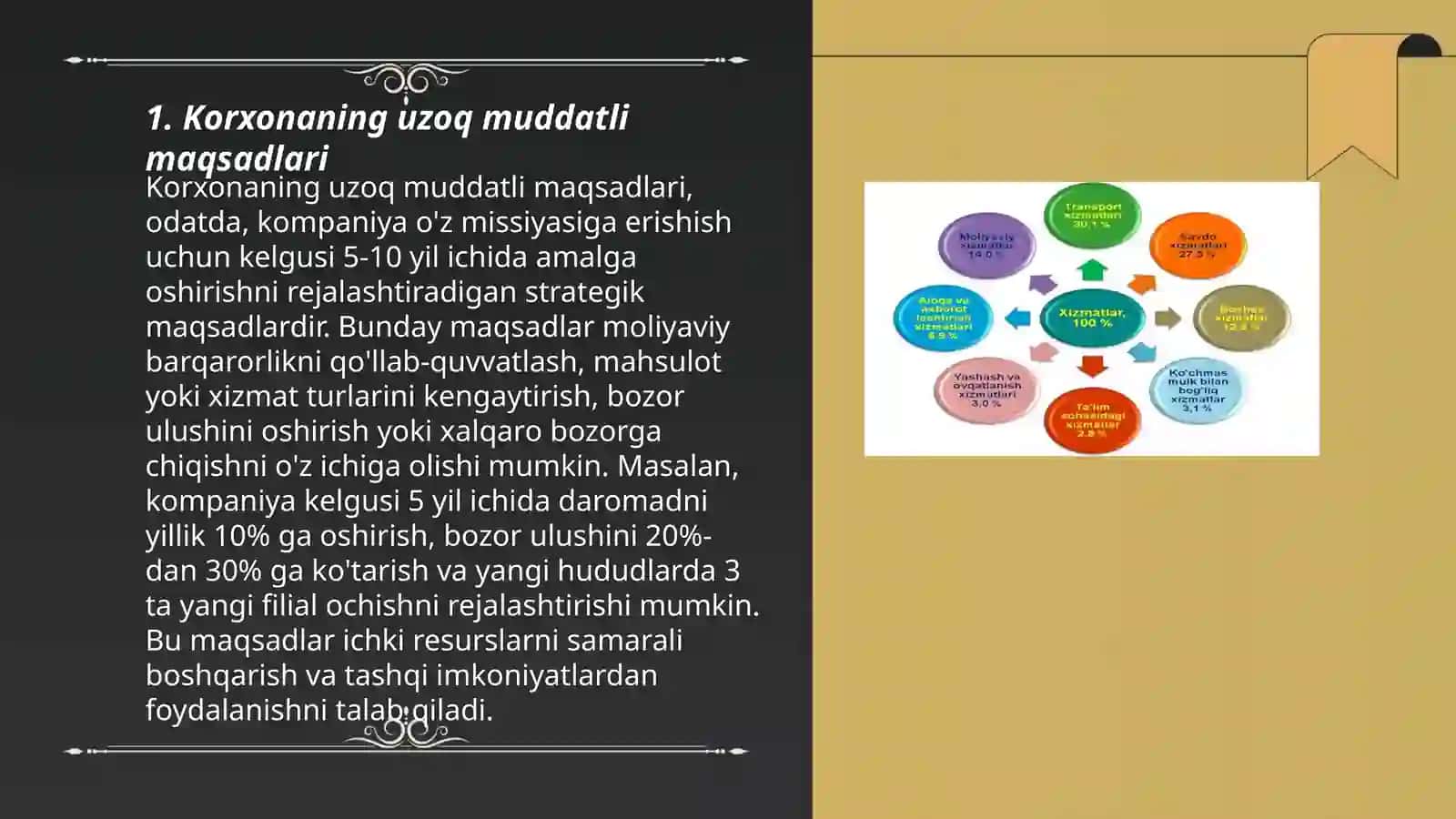 Korxonaning maqsadlari missiyalari va strategiyalari 3