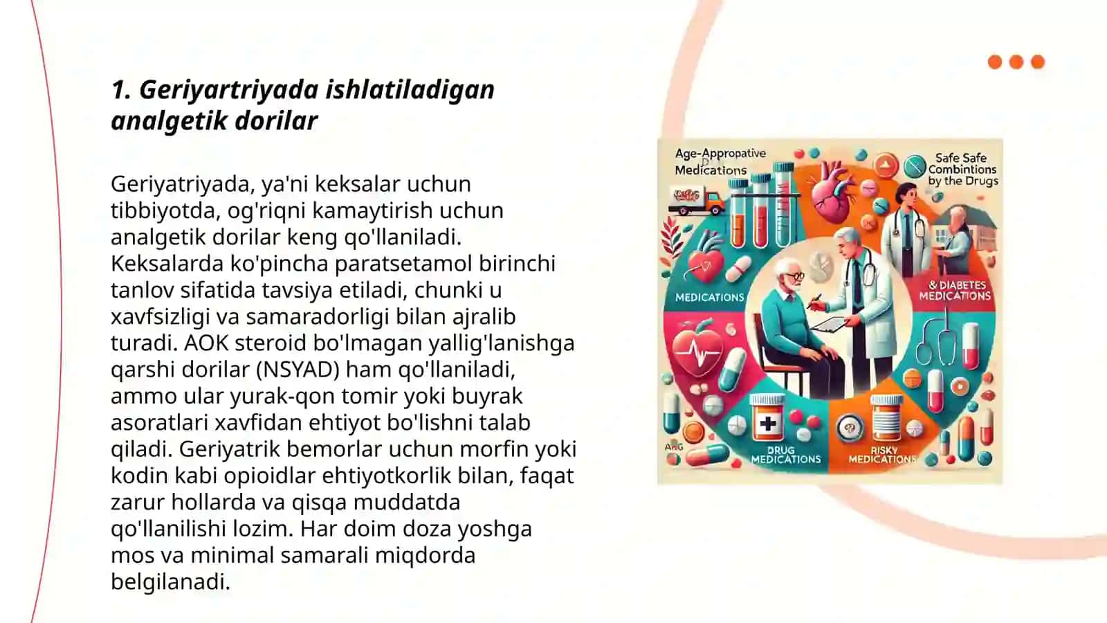 Geriartriya amaliyotida qoʻllaniladigan dorilar xaqida umumiy maʼlumotlar 3