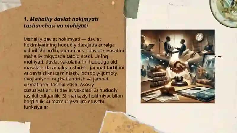 Mahalliy davlat hokimyati asoslar.Fuqorolarning ozini o'zi boshqarish organlari 3