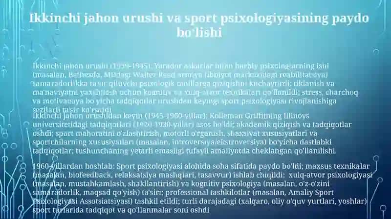 Sport psixologiyasi fani tarixi 3
