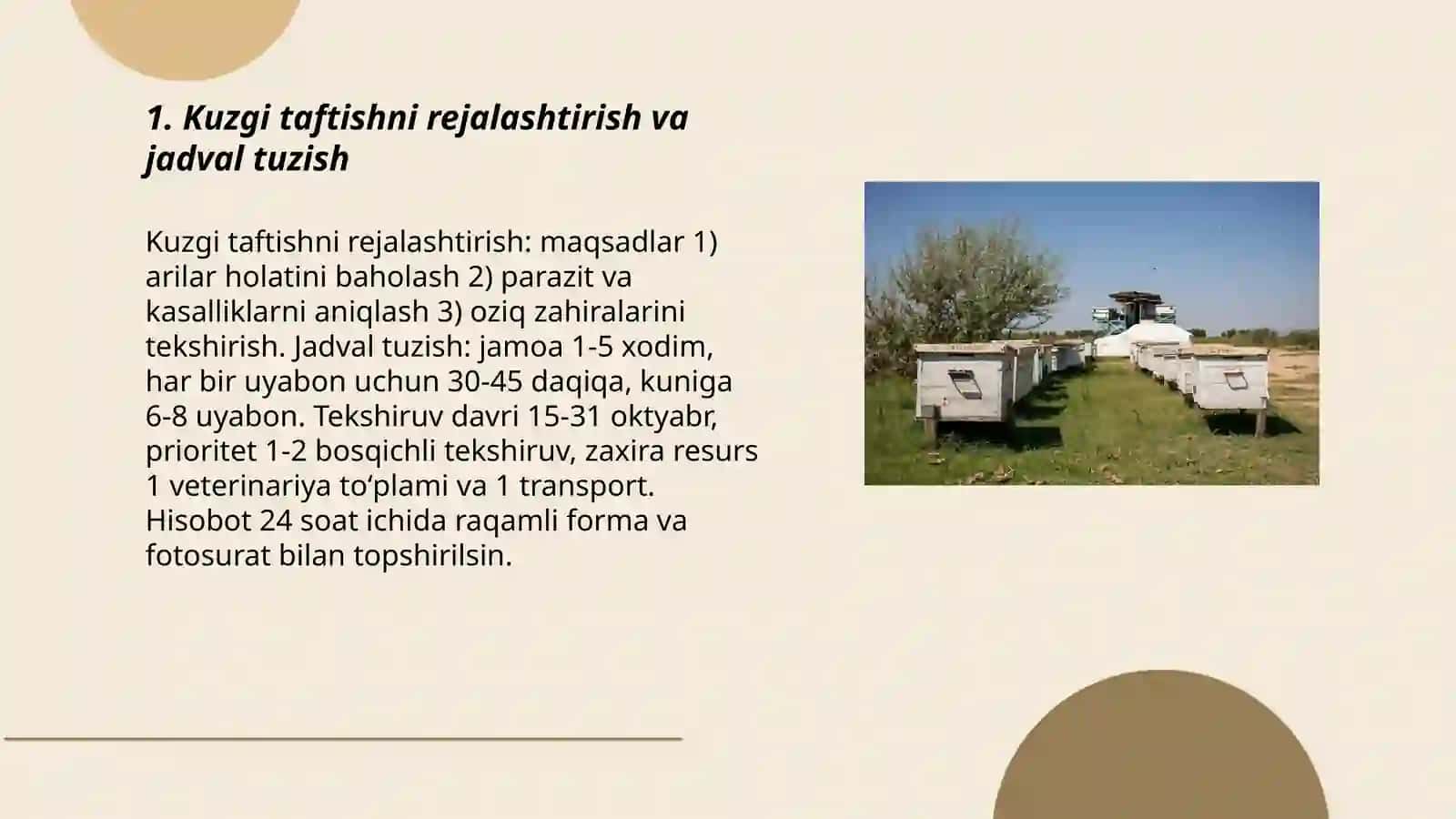 Asalarichilik xoʻjaliklarida kuzgi taftish oʻtkazish 3