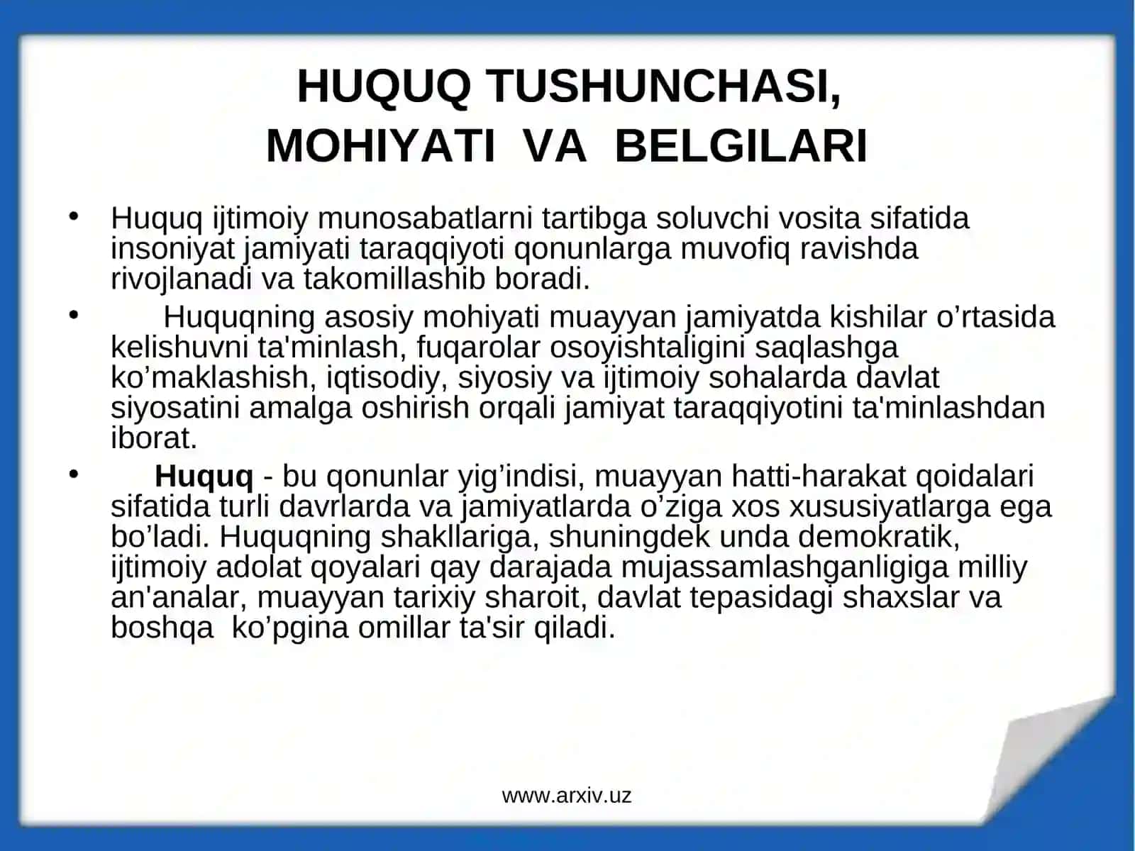 Huquq haqida ta’limot 3